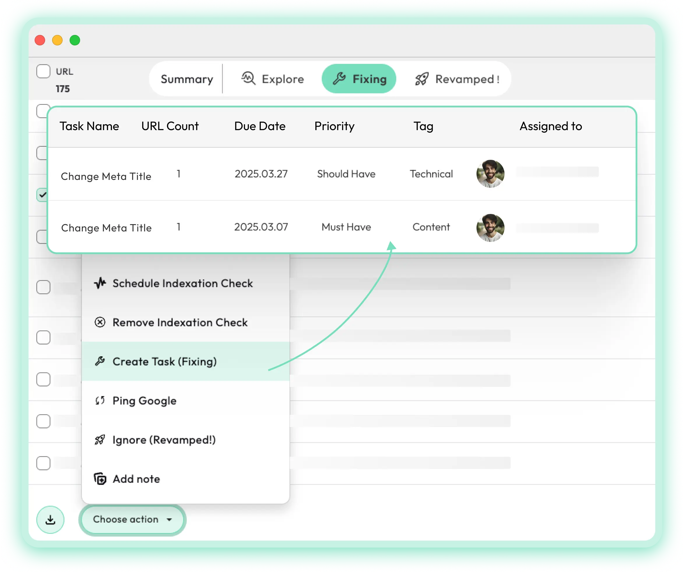 User interface of Revamper11 app used for monitoring search console data